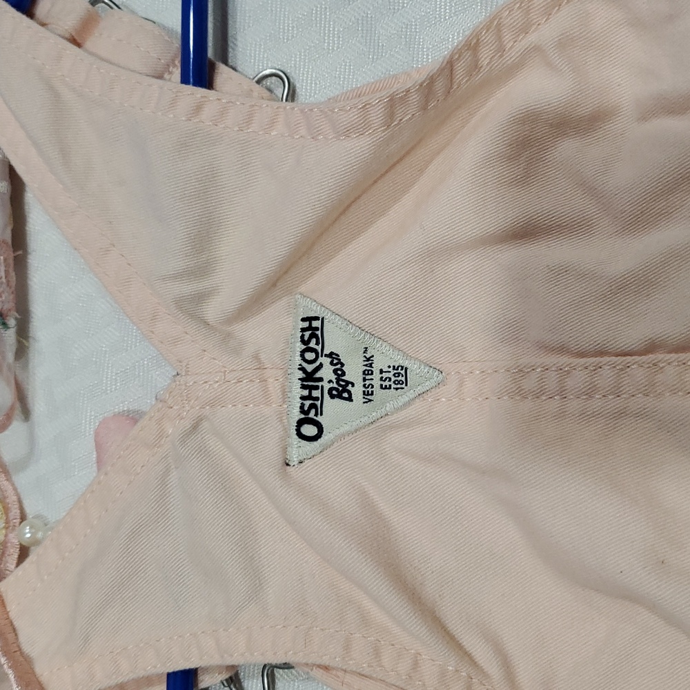 Vtg OshKosh B'gosh Peach pink white  Vestbak Dress - Picture 7 of 16
